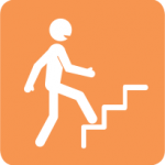 Icon of person climbing stairs